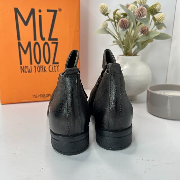 Miz Mooz Snap Wide Leather Studded Boot Ash Side Zip Women EU 41/10.5 Tried On - Picture 5 of 10